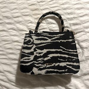 House Of Want Zebra City Purse With Gold Detailing
